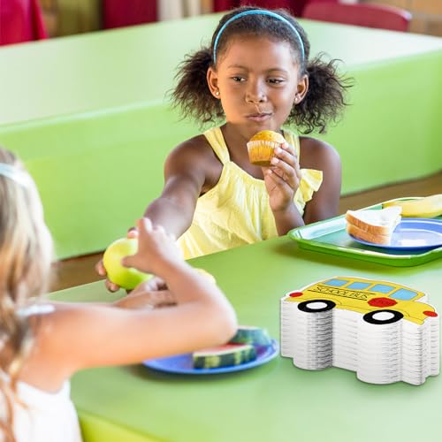 Image of Whaline 100Pcs Back to School Paper Napkin Yellow School Bus Disposable Napkins School Season Luncheon Dinner Napkin for First Day of School Party Supplies