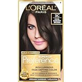 L'Oreal Paris Superior Preference Luminous Fade-Defying Permanent Hair Color, Hair Dye For Up to 9 Weeks of Radiance, Cool Darkest Brown 3C, 1 Hair Dye Kit