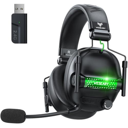 WESEARY Gaming Headset Wireless mit Mikrofon für PS5 PS4 PC Switch Handy – Ansicht 1