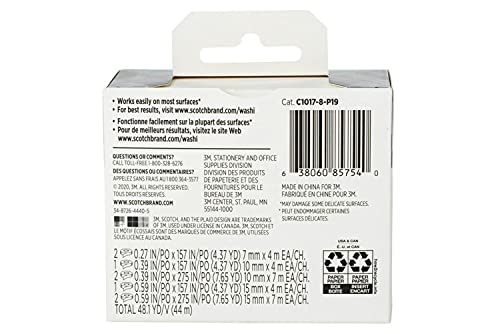 image for Scotch Washi Tape, Abstract Modern Design, 8 Rolls, Great for Bullet J