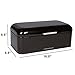Culinary Couture Extra Large Black Bread Box for Kitchen Countertop - Holds 2 Loaves - 16.5