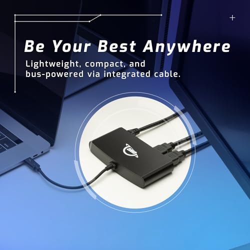 Image of OWC Thunderbolt mini Dock, Bus-Powered 5-Port Multi-Adapter with Dual 4K HDMI, Dual USB, Gigabit Ethernet, Integrated 7.2-inch TB Cable, for TB (USB-C) Equipped Mac and PC