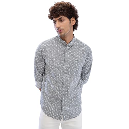 Image of Spykar Men's Slim Fit N /A Full Sleeve Printed Casual Shirts