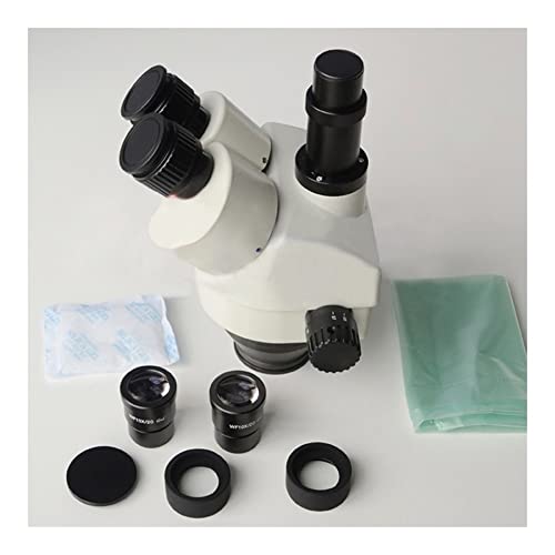 顕微鏡キット 7X-45X 三眼ズーム式実体顕微鏡ヘッド デジタル Microscopio Simul Focal 選択可能 顕微鏡レンズアダプター(Silver,Simul Focal)
