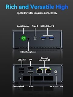 GMKtec Mini PC AMD Ryzen 7 W-1 Pro 7730U (Superiore a Ryzen 7 5825U) (8Core / 16Thread, fino a 4,5 GHz), M5 Ultra Dual LAN 2.5G Mini Computer, 16GB DDR4 RAM+512GB SSD PCIe, WiFi 6,USB 3.2,USB-C,BT 5.2