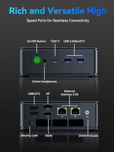 undefined GMKtec M5 Ultra Gaming Mini PC Ryzen 7 7730U (Upgraded 7430U/ 5825U), 32GB RAM 512GB SSD Dual NIC LAN 2.5GbE Desktop Computers, Triple 4K Display, WiFi 6E, USB-C, BT 5.2, DP, HDMI 2.0 の商品画像 4