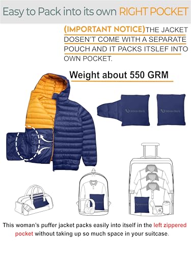 Image of URBAN BUCK Packable Puffer Jacket for Men Lightweight Winter Windproof & Water Repellent Hiking Jackets