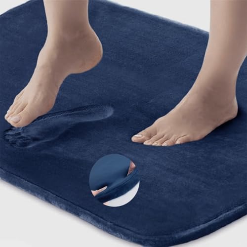 DAVANSU® Super Alfombrilla Baño Antideslizante 40x60 cm | Alfombra de Ducha de Microfibra Viscoelástica Lavable | Alta Absorción y Secado Rápido | Suave y Segura Ducha, Bañera y Suelo Húmedo (Marino)
