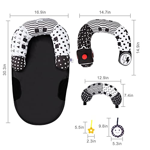 Image of Lovvie & Joy 2-in-1 Tummy Time Mat & Seated Support Pillow,Baby Tummy Time Pillow Support for Newborns and Older Babies,with Detachable Support Pillow and Toys