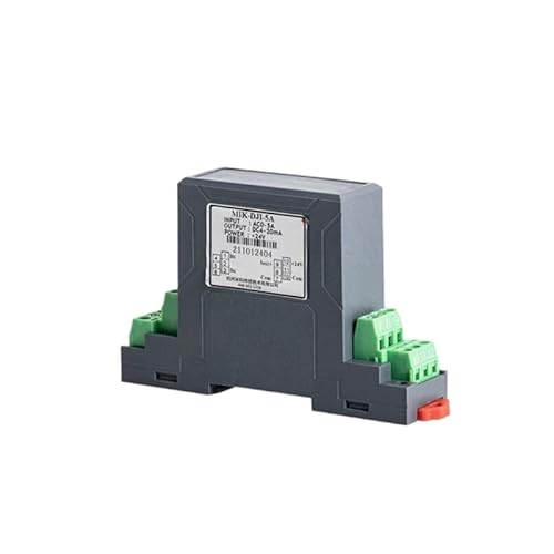 AC Current Transducer, 4–20 mA Output,24VDC Power, Compact Industrial Current Monitor for PLC/DCS, High Accuracy, Easy DIN Rail Installation (Input 0-5A)