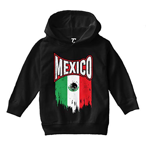 Tcombo Mexico Torn Flag - Mexican Strong Pride Toddler/Youth Fleece Hoodie