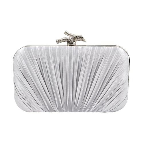 Image of Gold Clutch Purses for Women, Branch Clasp Pleated Evening Bag, Wedding Handbag for Prom, Cocktail & Formal Events