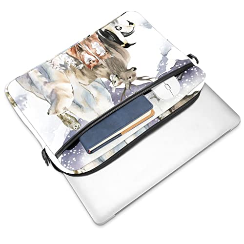 Sac ordinateur imprimé animaux aquarelle multicolore avec sangle