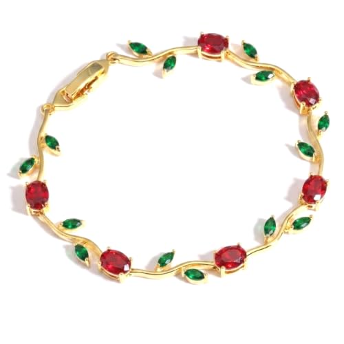 Image of finistra Tulip Bracelet for Women Stylish | Gold Plated Crystal Floral Jewellery | Adjustable Chain for Women & Girls Stylish | Elegant Tulip Bracelet for Women, Party & Daily Wear Accessory