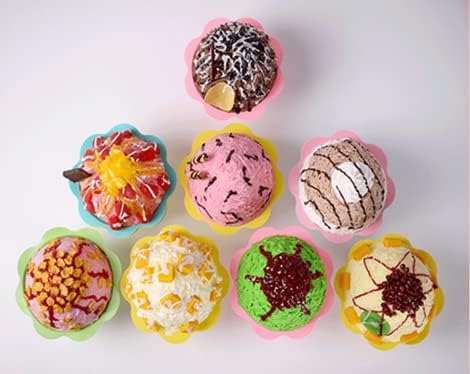 Miniatura 6 de JOSON 60 vasos coloridos con forma de flor, reutilizables pequeños vasos de goteo de hielo para afeitar, a prueba de fugas, para fiestas de