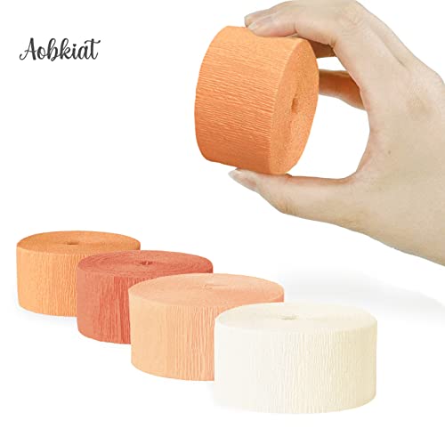 Aobkiat Wedding Decorations,8 Rolls Gradient Orange Crepe Paper Streamers For Wedding,Bachelorette Party,Birthday, Bridal Baby Shower,Anniversary Party Backdrop #TOP3