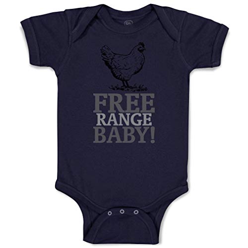 Image of Cute Rascals Baby Bodysuit Free Range Baby! Chicken Farm Funny Boy & Girl Baby Clothes Cotton Navy Design Only 12 Months