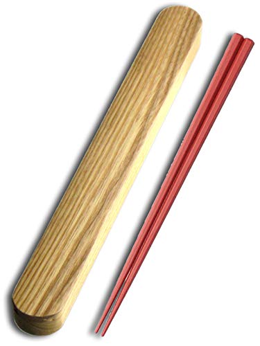 ナガオ 箸 箸箱セット 23cm 六角箸 レッド 食洗器対応 日本製