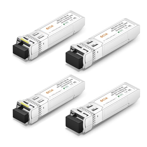 Image of 2 Pair of 10G BiDi SFP+ Transceiver, 10GBase-BIDI 1490nm /1550nm SMF, up to 80km, Compatible with Cisco, Ubiquiti, D-Link, Supermicro, Netgear and Other Open Switches