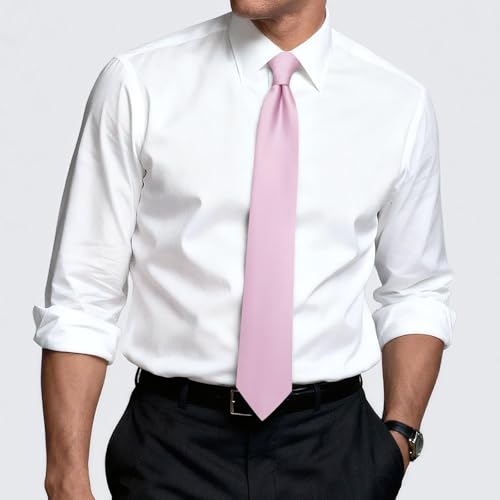 Image of Hi-Tie Men's Extra Long Solid Satin Tie Set 63 Inch /70 Inch Formal Necktie