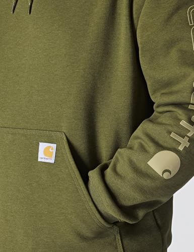 Image of Carhartt Men's Signature Sleeve Logo Midweight Sweatshirt Hooded