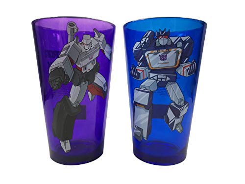 Transformers Decepticons Megatron and Soundwave Pint Glass Set | 2-Pack | 16 oz Glassware | Officially Licensed Collectible