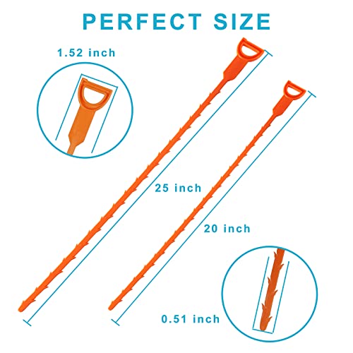 Aussua 25 Inch Hair Drain Cleaner Tool, 20 Inch Drain Clog Remover Tool, 7 Pack Drain Auger Hair Cleaning Tool, Hair Cather Shower Drain Tool For Kitchen, Sink, Bathroom, Sewer #TOP1