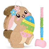 WERNNSAI Coniglietti pasquali Pinata – Pinata pasquale con benda e bastone per compleanni,...