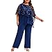 Go Mai Plus Size Mother of the Bride Pant Suits 2 Piece Set Elegant Embroidered Sequins High Low Hem Wedding Guest Outfit for Women