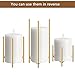 volnyus Metal Pillar Candle Holders Set of 3 Gold Candlesticks for Fireplace/Living Room/Dinning Room Table Candelabra Decoration Modern Art Classic Design with Geometric Shape