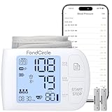 FondCircle Wrist Blood Pressure Monitor, Bluetooth Automatic Blood Pressure Cuff for Home Use, Talking Digital Machine with Smart App Sync, 3-User Mode 398 Memory, (5.3"-8.5" in Cuff)