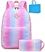 Produktbild Mädchen Schulrucksack Regenbogen Damen Rucksack Teenager Schultaschen Set Bunte Schulrucksack Lässiger Tagesrucksack für Reise Arbeit