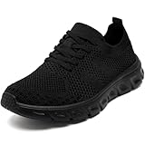 VXGGVX Tennis Shoes for Women Lightweight Running Gym Sneakers Comfortable Walking Shoes Workout Athletic Fashion Sneakers Daily Footwear Lace-Up Black 9.5