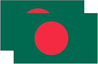 (2 Pack) Bangladesh World Flag Stickers - Bangladesh Pride - 5 Inches On Longest Side - Premium Vinyl - Choose from Over 200 Countries - For Cars, Trucks, Skateboards, Laptops - Made In USA - BMCS0822