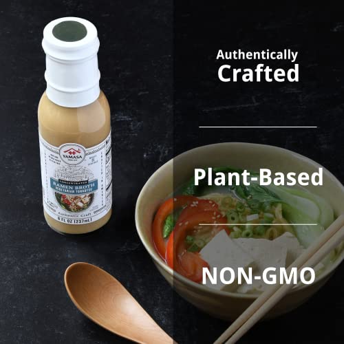 Image of Yamasa, Artisanal Vegetarian Tonkotsu Ramen Broth Concentrate, Serves 8 Bowls, Gluten Free, No MSG Added, Non GMO, Japanese Tradition, 8oz