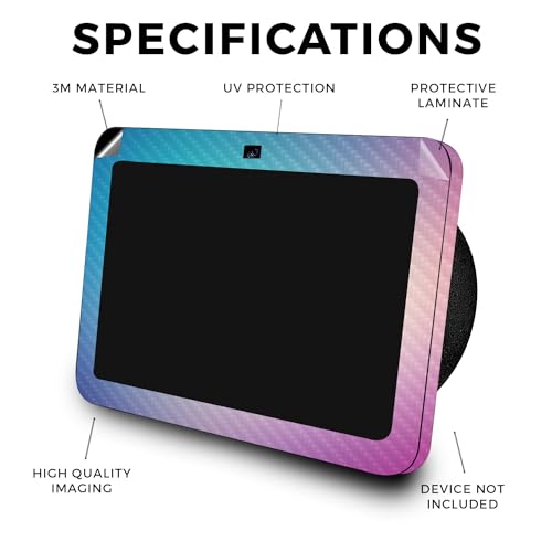 Image of Carbon Fiber Skin Compatible with Amazon Echo Show 8 (3rd Gen, 2023) - Vivid Fog - Premium 3M Vinyl Protective Wrap Decal Cover - Easy to Apply, Crafted in The USA by MightySkins