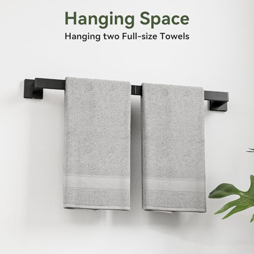 Bubxo 10-Pieces Matte Black Bathroom Accessories Set, 24 Inch Bathroom Hardware Set, SUS304 Stainless Steel Bath Towel Bar Set, Towel Racks for Bathroom Wall Mounted - Thumbnail 4