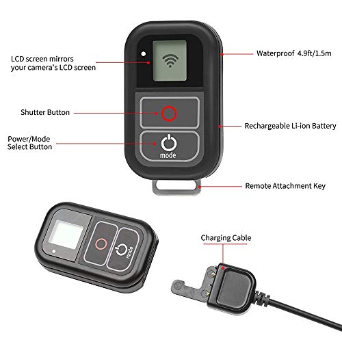 VIDOO Inteligentny bezprzewodowy pilot zdalnego sterowania WiFi przełącznik z kablem do ładowania pasek na nadgarstek do GoPro Hero 7 6 5 4 akcesoria do kamery sesyjnej