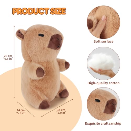 Lotvic Capybara Kuscheltier, Capybara Plüschtier mit Kleidung Tasche Hut – Ansicht 2