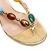 Oakmoo Women's Jeweled Thong Strappy Sandal Summer Mules Kitten Heels Flip Flop Round Open Toe Mid Heels Fashion Wedding Party Dress Thong Casual Shoes