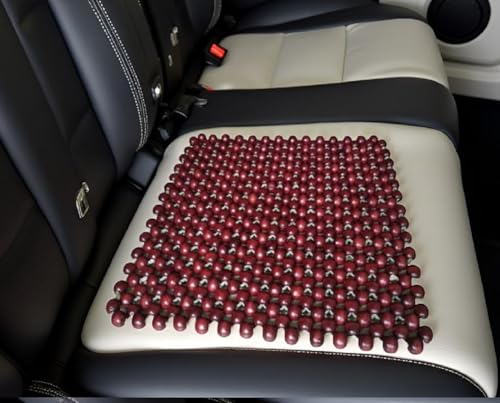 Image of Q1 Beads SMRN Orthopedic Wooden Beads Indoor Chair Cushion Seat Pads for Office, Car, Home, Floor Helps in Back Pain Relief, Provides Support & Comfort (Small, Maroon)