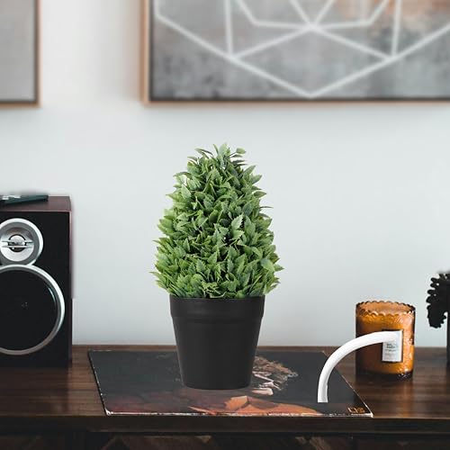 Image of Artificial Realistic Leaves Bonsai Potted Plant for Home Office Kitchen Living Room Hotel Restorent Table Corner Center Piece | Natural Look | Show Piece | 36 cm