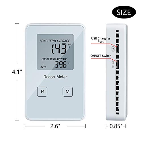 Funny Kitchen HRDM-02 Home Radon Detector,Portable Radon Meter,Long And Short Term Monitor,Rechargeable Battery-Powered,Radon Test Kit thumb #3