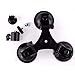 Walway Triple Suction Cup Mount with 360 Degree Tripod Ball Head Mount & Screw Mount Adapter for GoPro Hero 6 5 4 Session 3+, SJCAM SJ4000 SJ5000 SJ6000, Sony, Xiaomi Yi