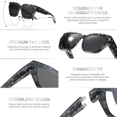 Image of HAOLOTA Polarized Fit Over Glasses Sunglasses for Women UV Protection