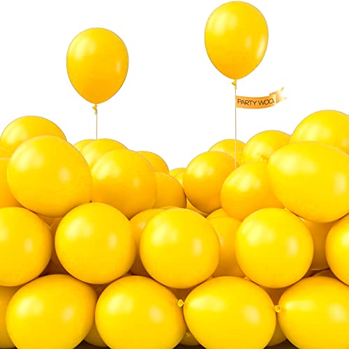 Image of PartyWoo Mustard Yellow Balloons 50 pcs 5 Inch Small Mini Fall Color Orange Yellow Balloons for Graduation Thanksgiving Baby Shower Gender Reveal Little Cutie Birthday Party Decorations Orange-Y10