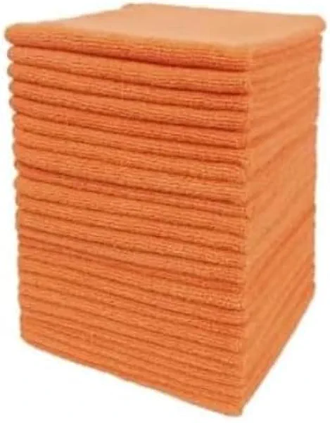 Tricol Clean Professional Extra-Thick Microfiber Cleaning Cloth 12 Pack Organe (300 GSM, 16in x 16in)