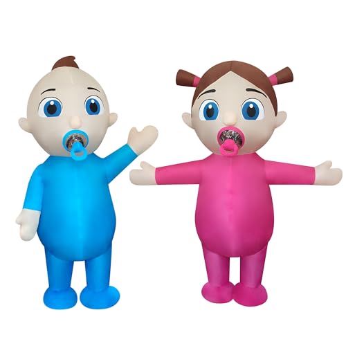 DAHAKII 2 Packs Inflatable Baby Costume Air Blow Up Costume Outfit for Adult/Gender Reveal Party/Halloween (Pacifier-costume)
