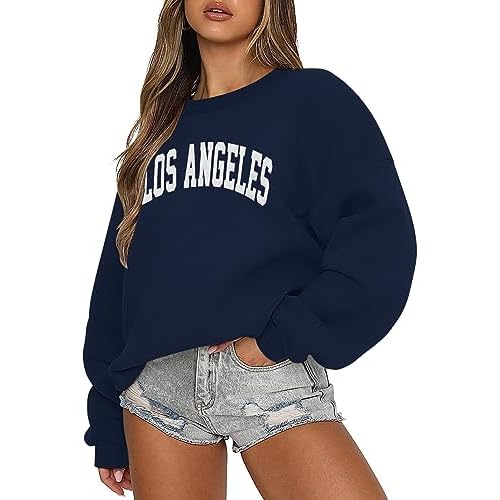 LOMON Crewneck Sweatshirt for Women Casual Oversized Pullover Hoodies Long Sleeve Fleece Tops Sweater Black Letter Small