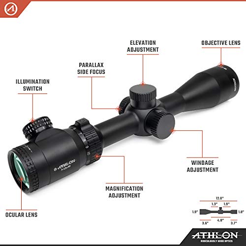 Athlon Optics, Talos, Riflescope, 3-12 x 40 Second Focal Plane (SFP) 1